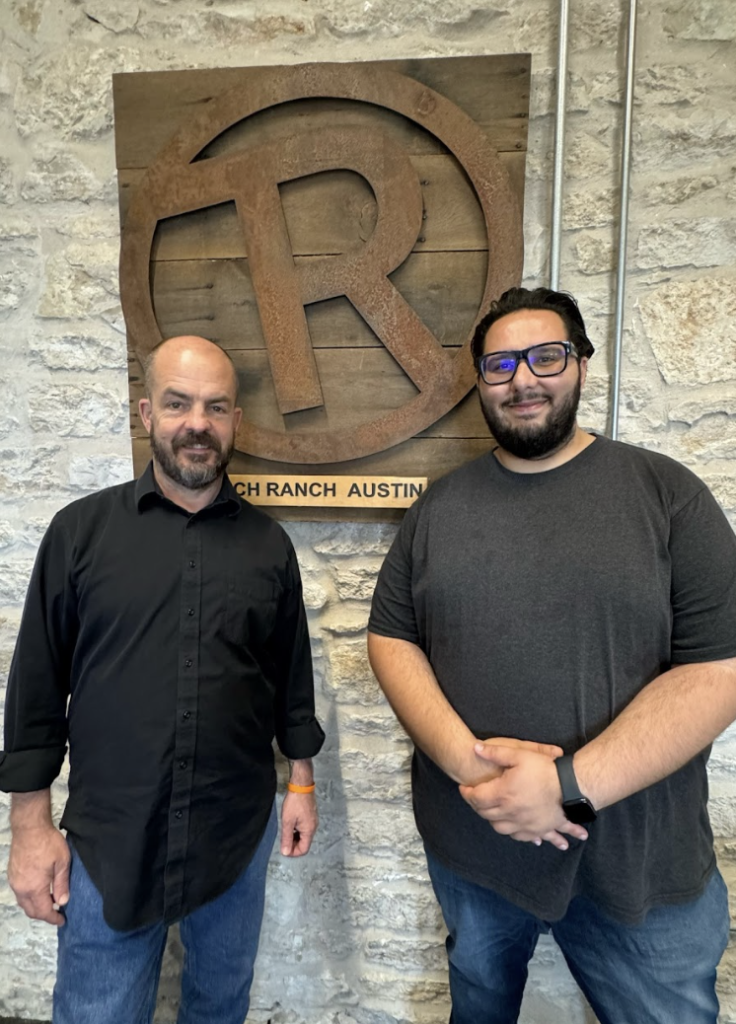 Ghazi Saddem with his fellowship host, Kevin Koym, at Tech Ranch Austin.